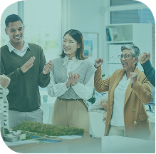 Group of professionals celebrating success at Clairs Keeley Lawyers in East Perth, specializing in Family & Commercial Law, Estate Planning.