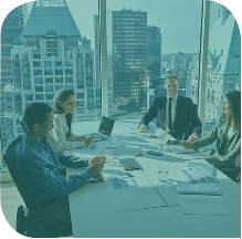 Clairs Keeley Lawyers in Perth: Legal team collaborating on Family & Commercial Law, Estate Planning, at a conference table with city view.