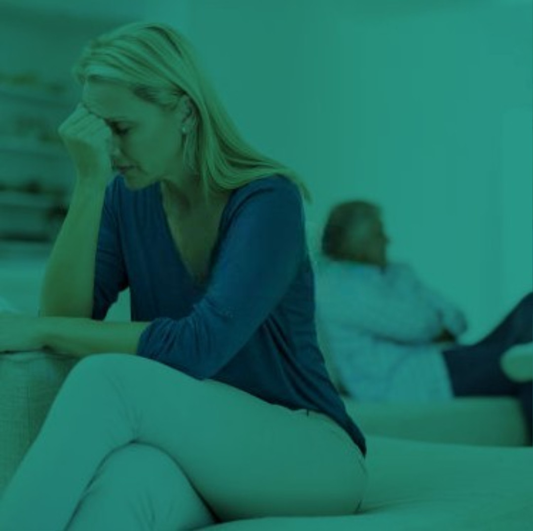 Upset woman in Perth seeking Family Law, divorce advice from Clairs Keeley Lawyers. Stress from divorce proceedings shown. Perth legal support.