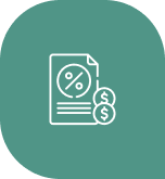 Deceased Estate Perth: Icon of financial document with percentage and dollar signs, representing estate planning and probate in Perth.